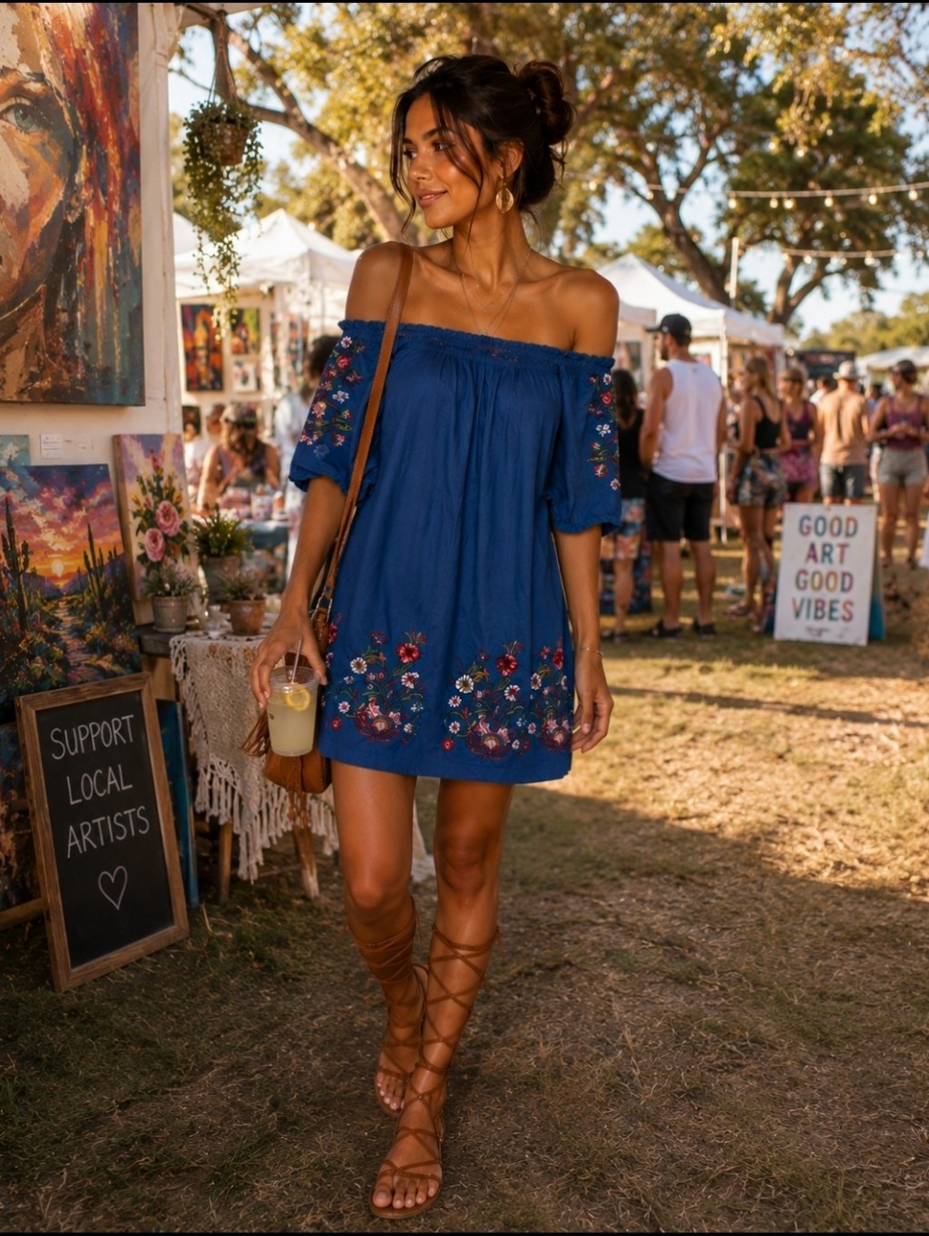 Johnny Was La Off Shoulder Dress